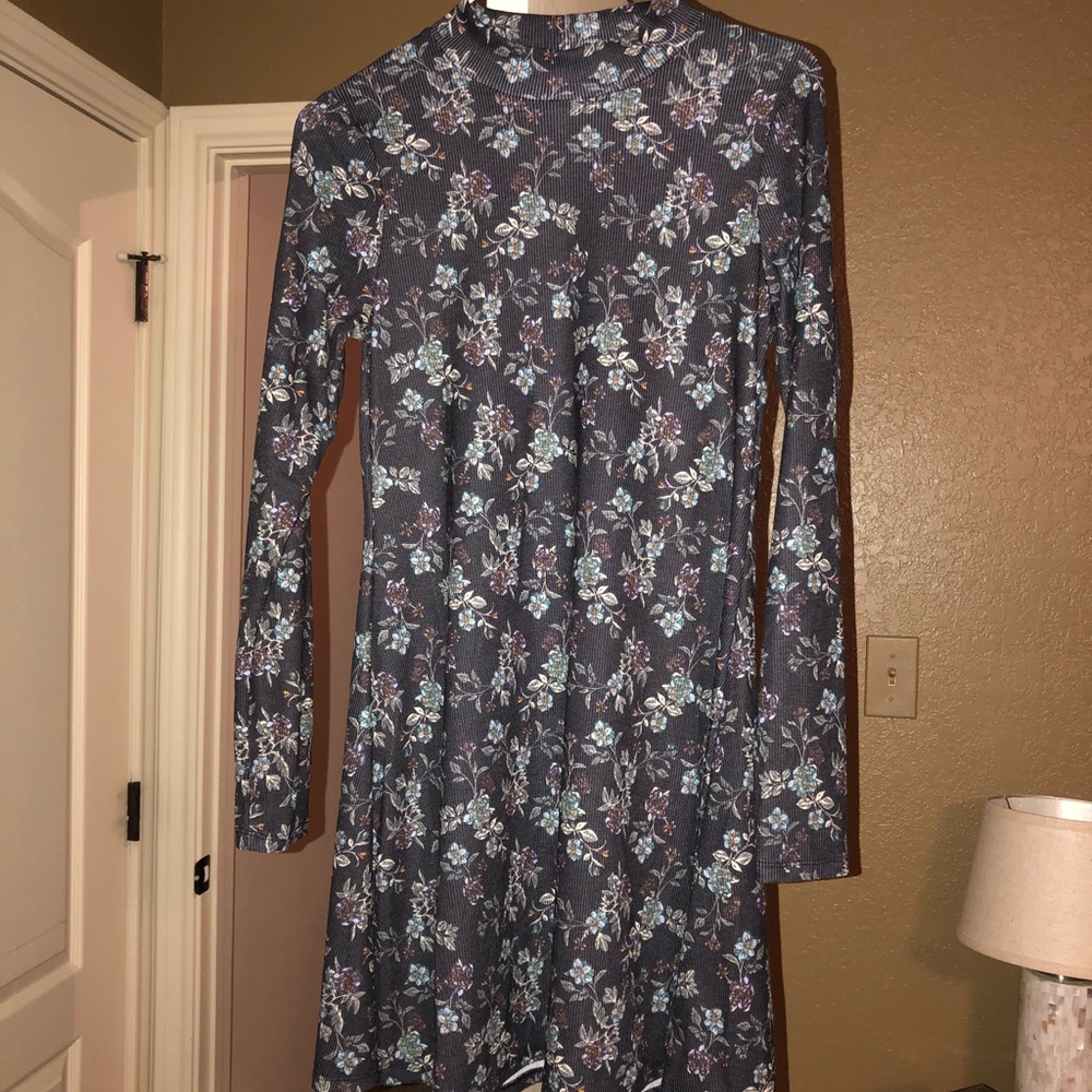 Mock Neck Floral Dress